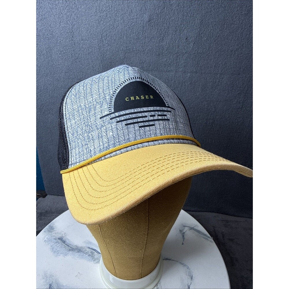 Prana Womens Trucker Birch Chaser Snapback Hat Mesh Yellow Gray Outdoor NWOT